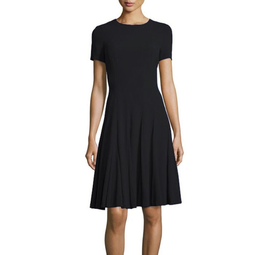 ESCADA Black Short Sleeve Fit & Flare Dress Size EU 34